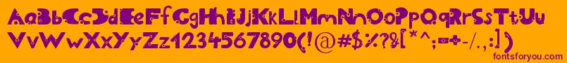 Cheesy Font – Purple Fonts on Orange Background