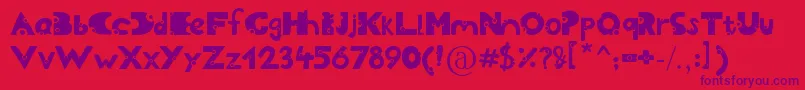 Cheesy Font – Purple Fonts on Red Background