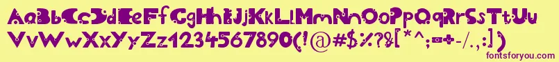 Cheesy Font – Purple Fonts on Yellow Background