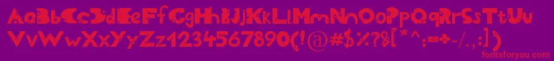 Cheesy Font – Red Fonts on Purple Background