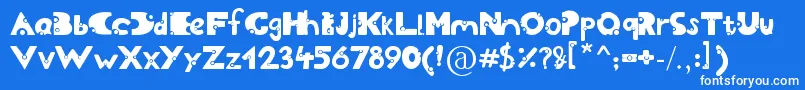 Cheesy Font – White Fonts on Blue Background
