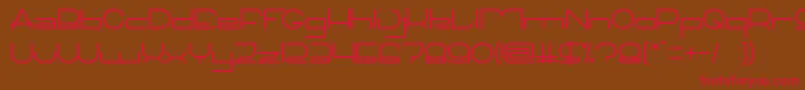 TechnoCapture-Schriftart – Rote Schriften auf braunem Hintergrund