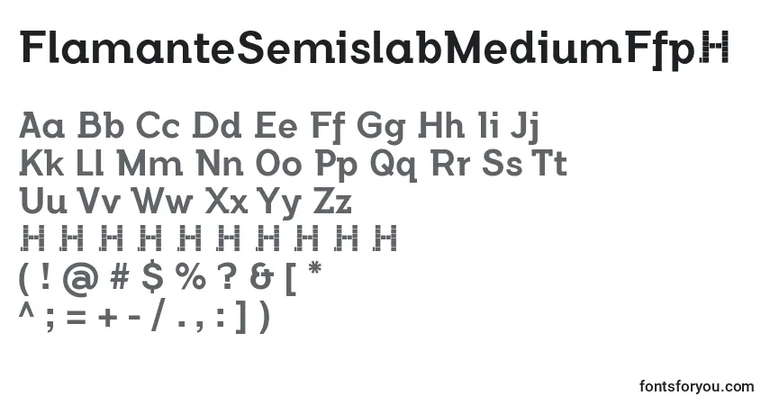 A fonte FlamanteSemislabMediumFfp2 – alfabeto, números, caracteres especiais