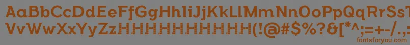 FlamanteSemislabMediumFfp2-Schriftart – Braune Schriften auf grauem Hintergrund
