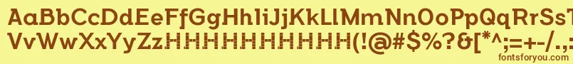 Шрифт FlamanteSemislabMediumFfp2 – коричневые шрифты на жёлтом фоне