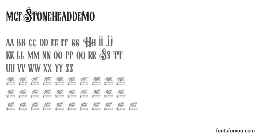 Schriftart McfStoneheadDemo – Alphabet, Zahlen, spezielle Symbole