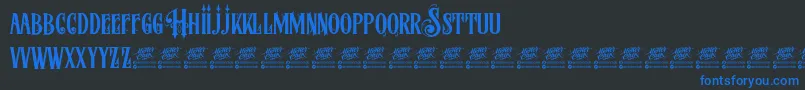 McfStoneheadDemo Font – Blue Fonts on Black Background