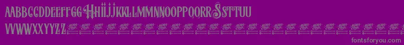 McfStoneheadDemo-fontti – harmaat kirjasimet violetilla taustalla