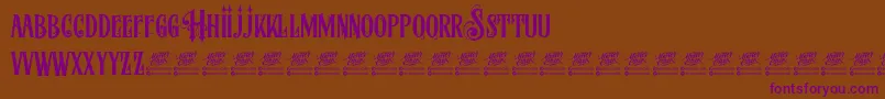 Шрифт McfStoneheadDemo – фиолетовые шрифты на коричневом фоне