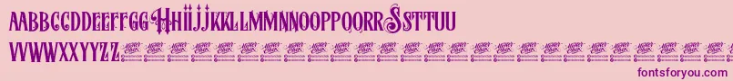 Шрифт McfStoneheadDemo – фиолетовые шрифты на розовом фоне