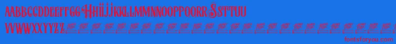 McfStoneheadDemo-fontti – punaiset fontit sinisellä taustalla