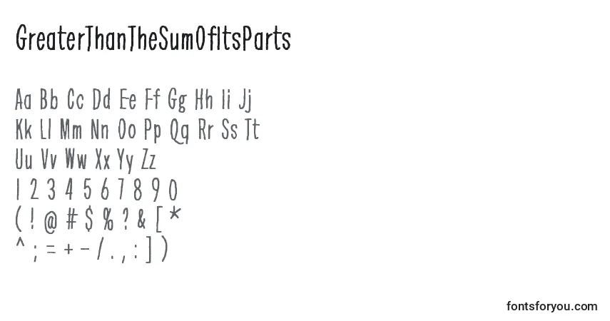 Шрифт GreaterThanTheSumOfItsParts – алфавит, цифры, специальные символы