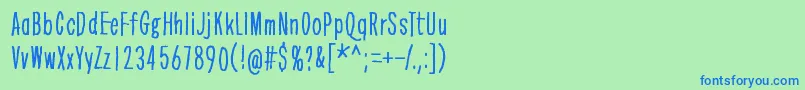 GreaterThanTheSumOfItsParts Font – Blue Fonts on Green Background