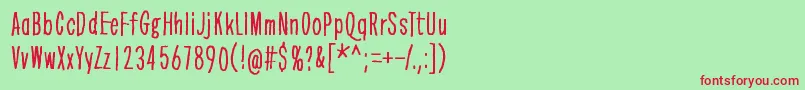 GreaterThanTheSumOfItsParts Font – Red Fonts on Green Background