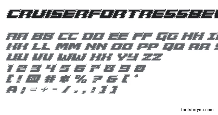 Шрифт Cruiserfortressbevelital – алфавит, цифры, специальные символы