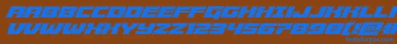 Weitere Informationen zur Cruiserfortressbevelital-Schriftart Cruiserfortressbevelital-Schriftart – Blaue Schriften auf braunem Hintergrund