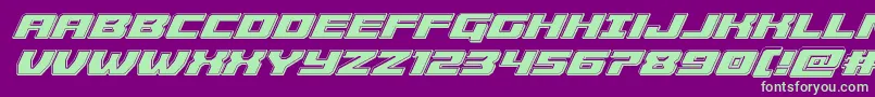 Шрифт Cruiserfortressbevelital – зелёные шрифты на фиолетовом фоне