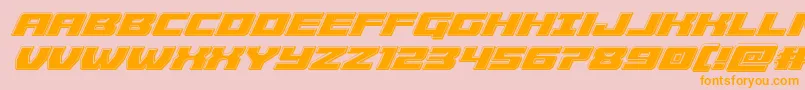 Cruiserfortressbevelital-Schriftart – Orangefarbene Schriften auf rosa Hintergrund