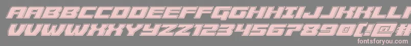 フォントCruiserfortressbevelital – 灰色の背景にピンクのフォント