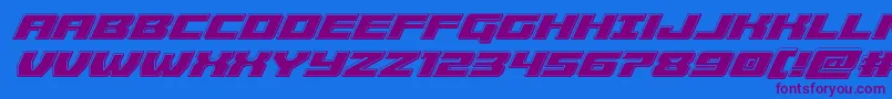 Cruiserfortressbevelital Font – Purple Fonts on Blue Background