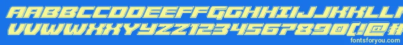 フォントCruiserfortressbevelital – 黄色の文字、青い背景