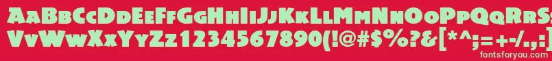 Acsiomac Font – Green Fonts on Red Background