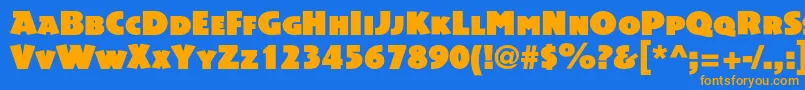 Acsiomac Font – Orange Fonts on Blue Background