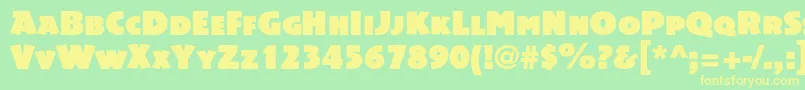 Acsiomac Font – Yellow Fonts on Green Background