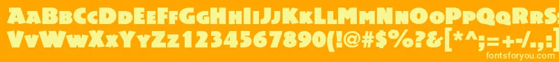 Acsiomac Font – Yellow Fonts on Orange Background