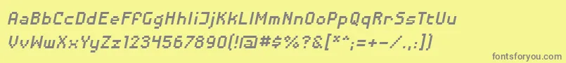 Шрифт DisposabledroidbbItal – серые шрифты на жёлтом фоне