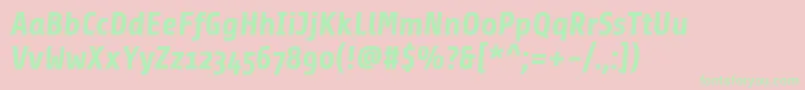 ShareBolditalicosf Font – Green Fonts on Pink Background