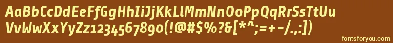 ShareBolditalicosf Font – Yellow Fonts on Brown Background