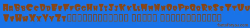Winks Font – Brown Fonts on Blue Background