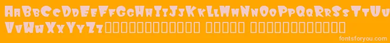 Winks Font – Pink Fonts on Orange Background