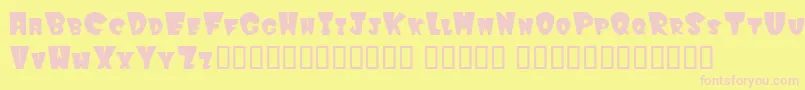 Winks-fontti – vaaleanpunaiset fontit keltaisella taustalla