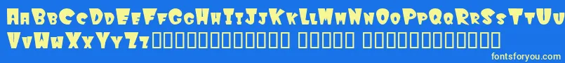 Winks Font – Yellow Fonts on Blue Background