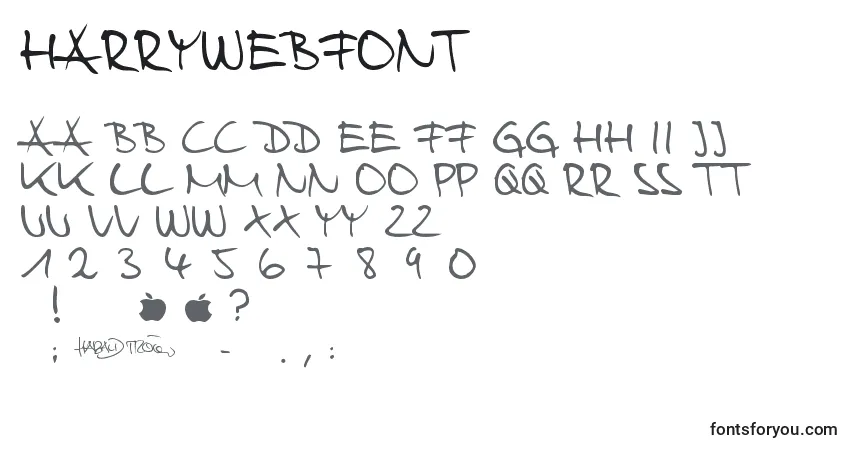 Шрифт HarryWebfont – алфавит, цифры, специальные символы