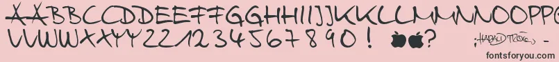Fonte HarryWebfont – fontes pretas em um fundo rosa