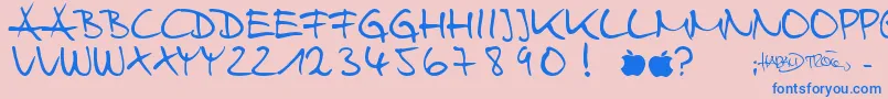Fonte HarryWebfont – fontes azuis em um fundo rosa