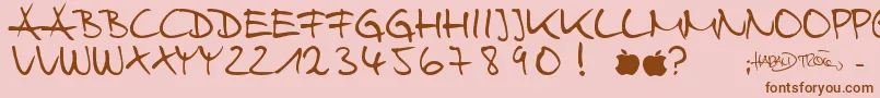 HarryWebfont-Schriftart – Braune Schriften auf rosa Hintergrund