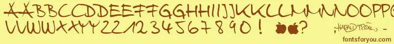 HarryWebfont Font – Brown Fonts on Yellow Background