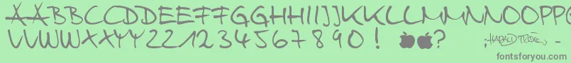 フォントHarryWebfont – 緑の背景に灰色の文字