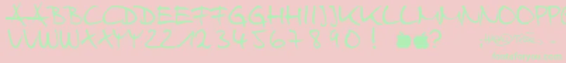HarryWebfont-Schriftart – Grüne Schriften auf rosa Hintergrund