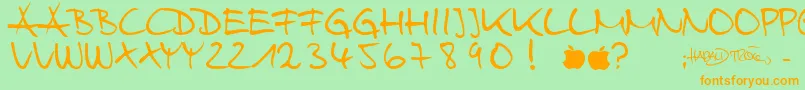 HarryWebfont Font – Orange Fonts on Green Background
