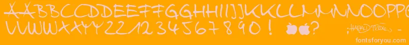 HarryWebfont Font – Pink Fonts on Orange Background