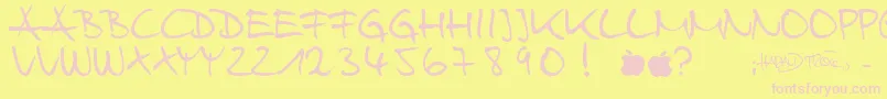 フォントHarryWebfont – ピンクのフォント、黄色の背景