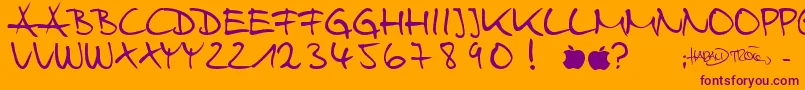 Шрифт HarryWebfont – фиолетовые шрифты на оранжевом фоне