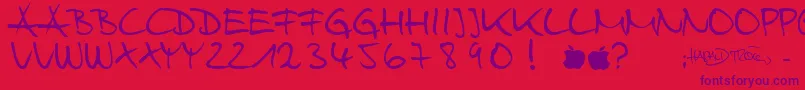 HarryWebfont Font – Purple Fonts on Red Background