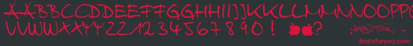 フォントHarryWebfont – 黒い背景に赤い文字