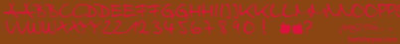Fonte HarryWebfont – fontes vermelhas em um fundo marrom